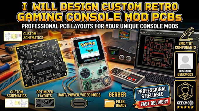 do retro gaming console mod pcb for custom mods