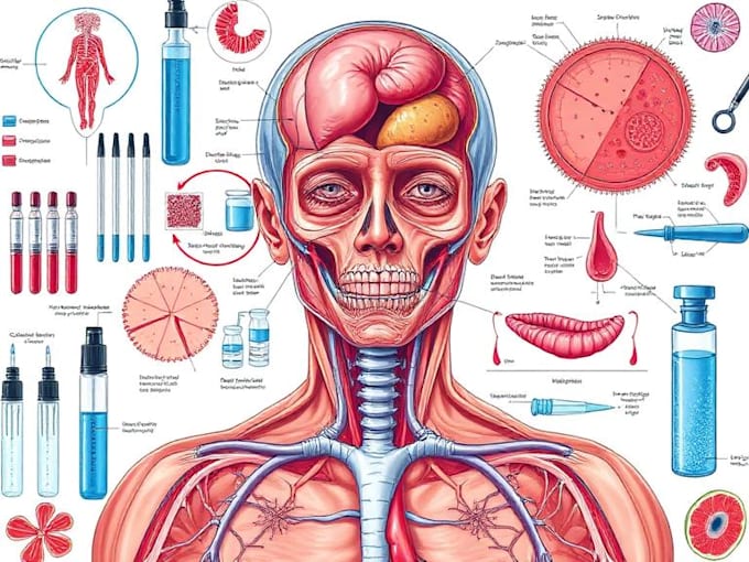 design premium biotech infographics, medical