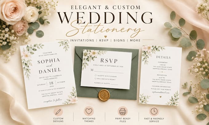 design elegant wedding invitations and stationery