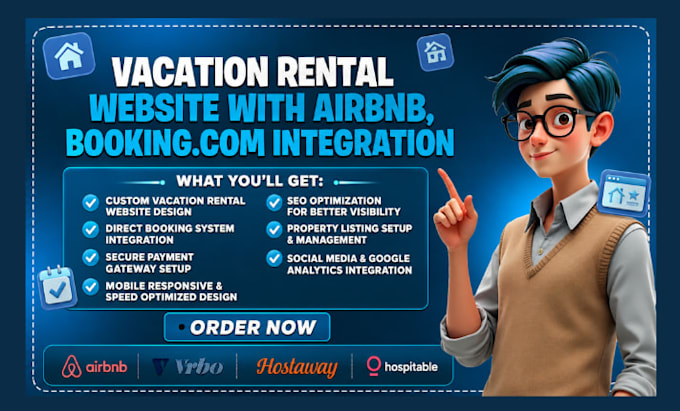 create a vacation rental website with airbnb, bookingcom integration