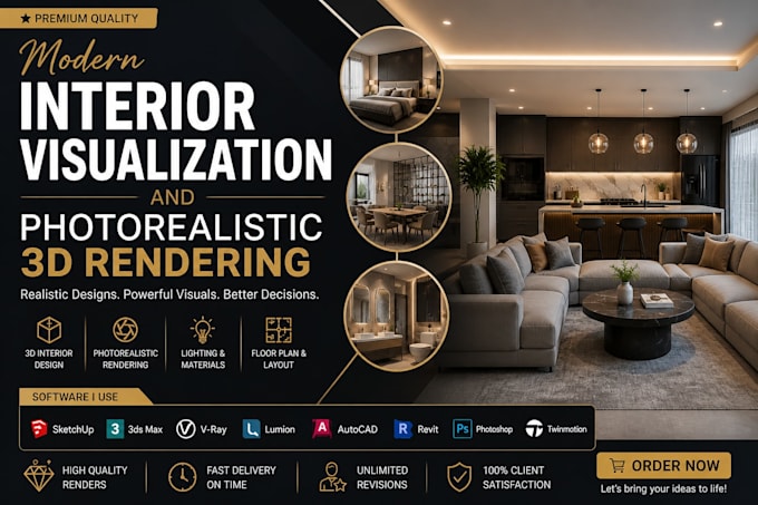 create modern interior visualization and photorealistic
