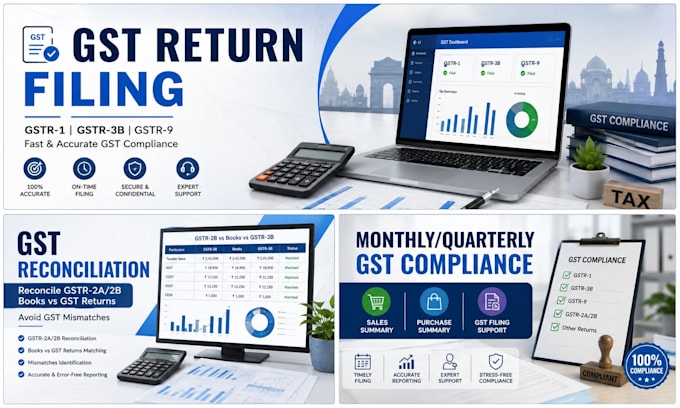 handle monthly or quarterly gst return filing and compliance