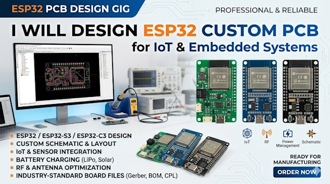 design esp32 custom pcb for iot and embedded systems