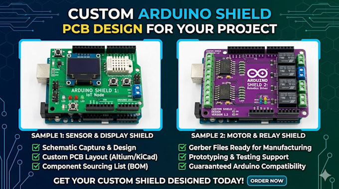 design custom arduino shield pcb project custom shield pcb