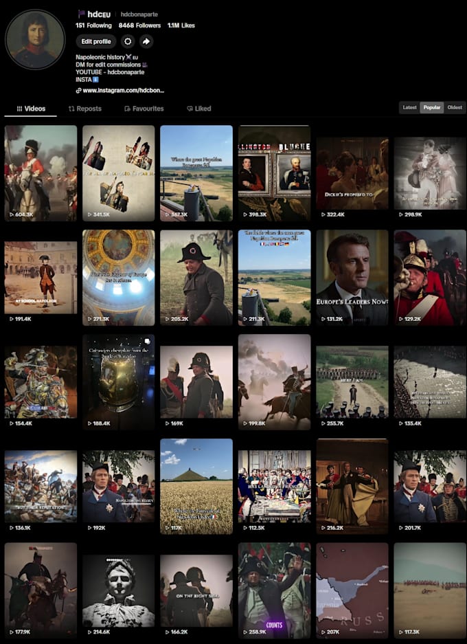 create cinematic historical tiktok edits