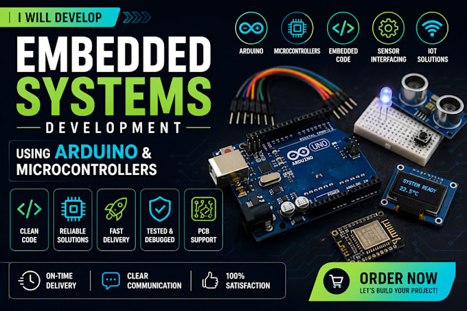 develop embedded systems using arduino and microcontrollers