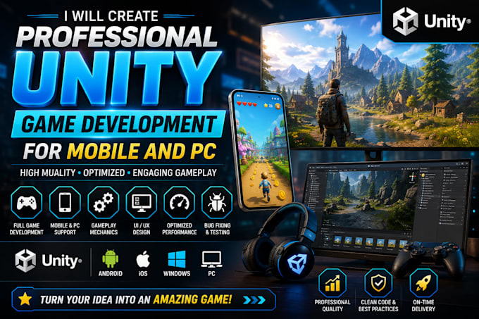 create professional unity game development for mobile and pc
