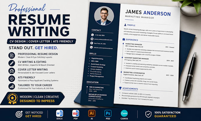 Design modern creative resume ,professional cv writing and cover letter ...