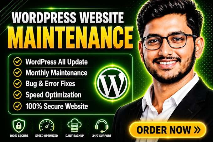 do monthly wordpress website maintenance, support, bug fixes, speed optimization