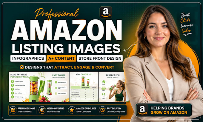 Design amazon listing images infographics a plus content storefront ...