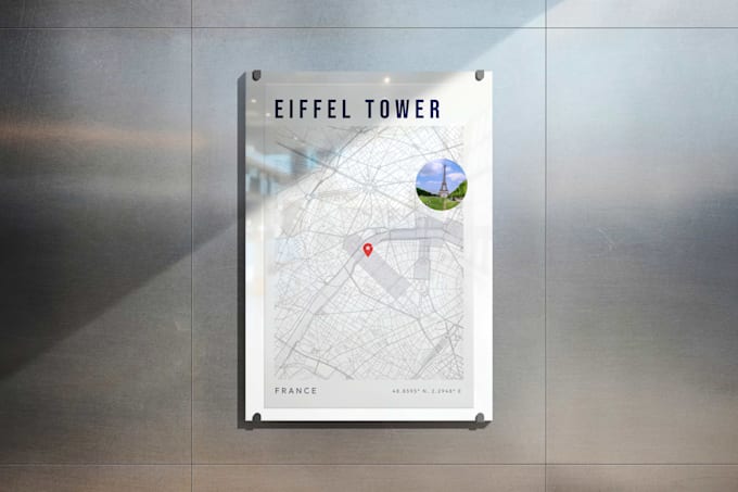 create a premium minimalist custom city map poster wall art