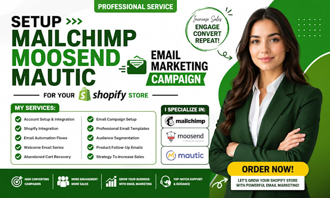 setup mailchimp moosend mautic email marketing campaign for your shopify store