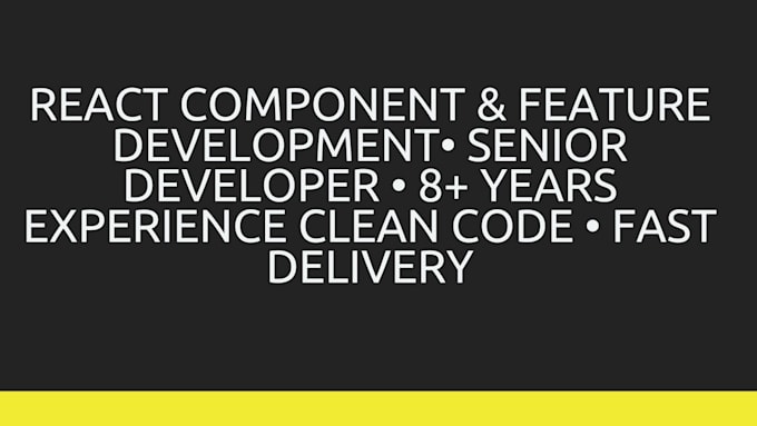 build a react component or feature for your web application