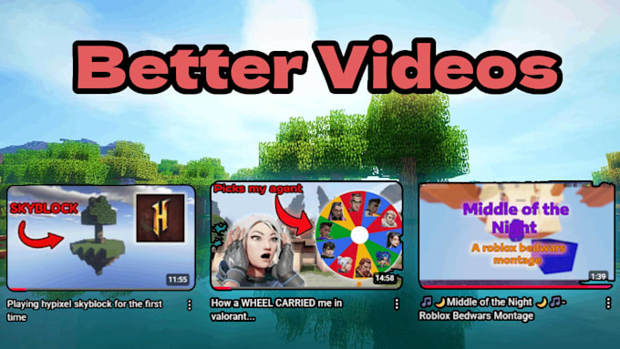 professionally create high quality youtube or gaming videos
