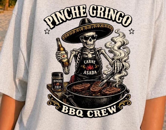 do retro skeleton mexican food logo with illustration