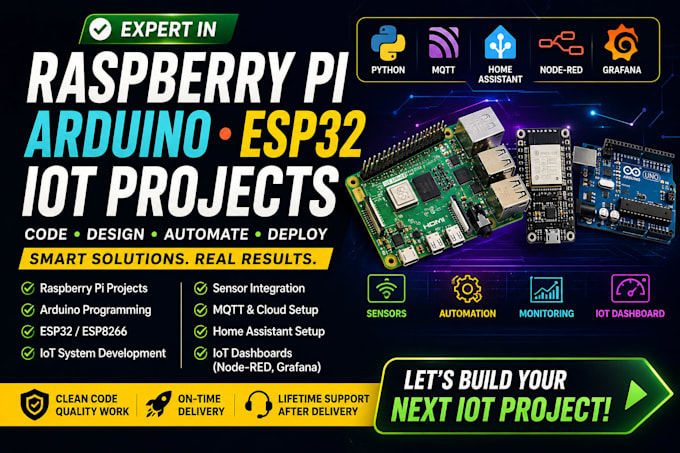 do raspberry pi, arduino, esp32, iot, python coding, embedded projects