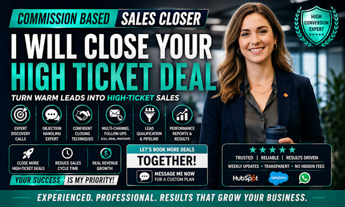 commission based sales representative  high ticket sales closer