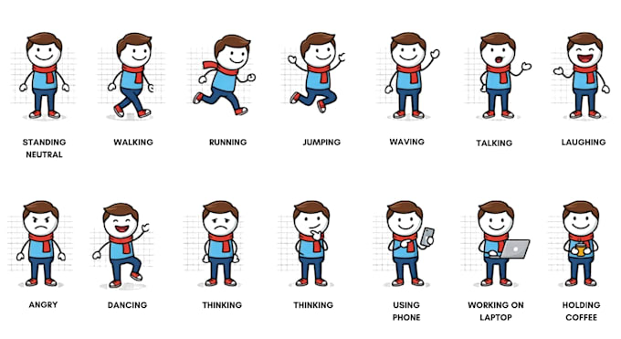 draw stickman and stick figure characters