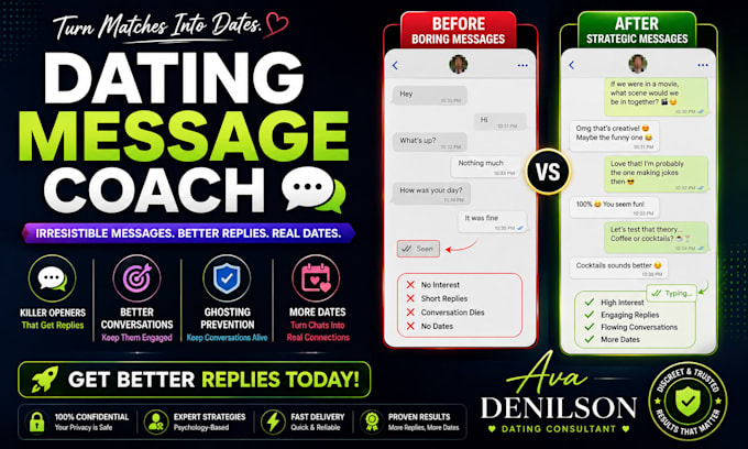 improve your tinder, bumble, hinge messages for more replies and dates