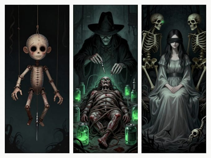 create dark art illustration