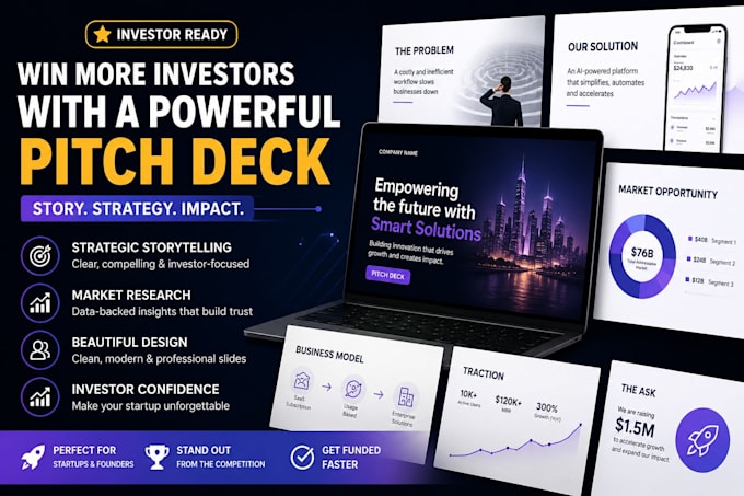create an investor ready startup pitch deck and strategy
