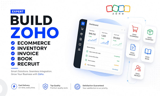 build zoho ecommerce zoho inventory zoho invoice zoho book zoho recruit