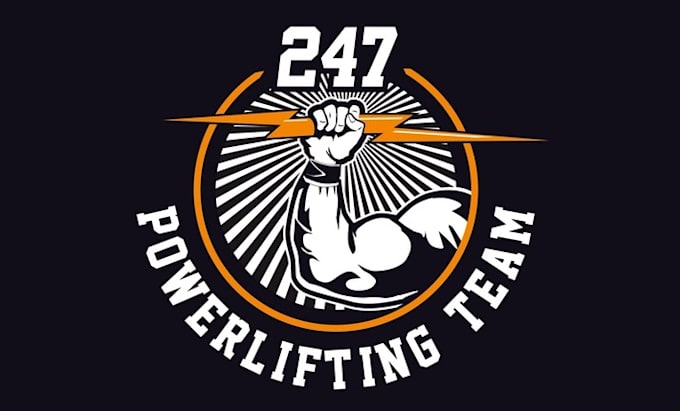 make monogram logo for best power lifting team on the coast