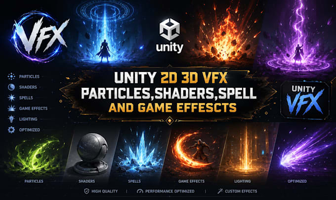 Create amazing unity 2d 3d vfx particles, shaders, spell and game ...