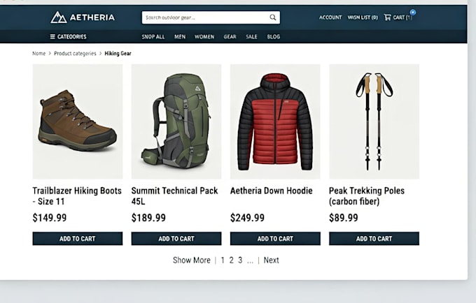 design a modern responsive ecommerce website