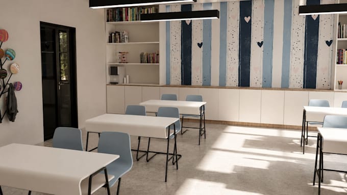 Design realistic school and educational interior renders by Dyara ...
