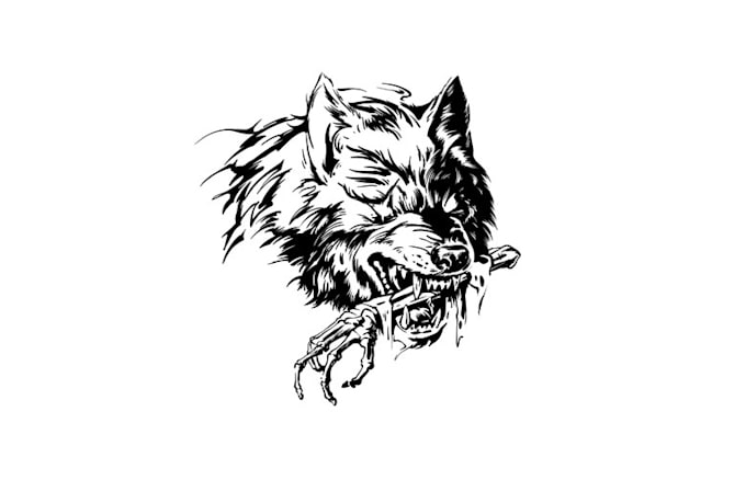 design unique wolf fighter logo