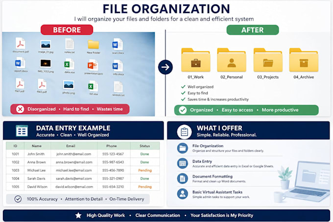 organize your files and help with data entry