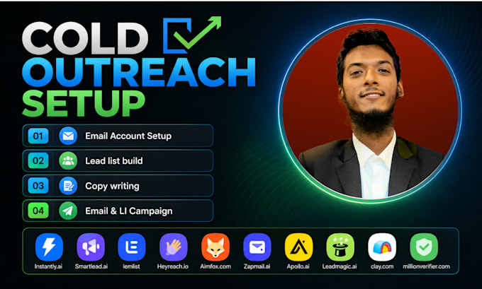 setup instantly, smartlead cold email campaign, linkedin cold outreach
