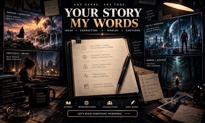 write cinematic stories and fictional universes for you