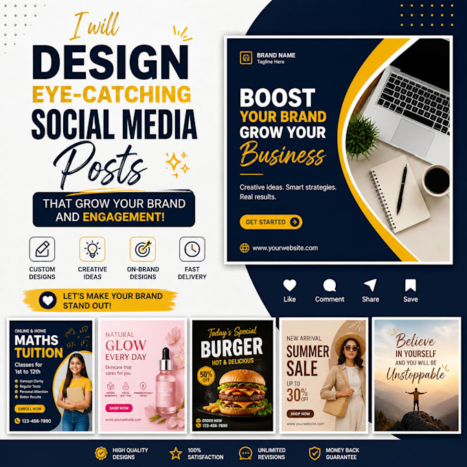 modern social media posts and banners