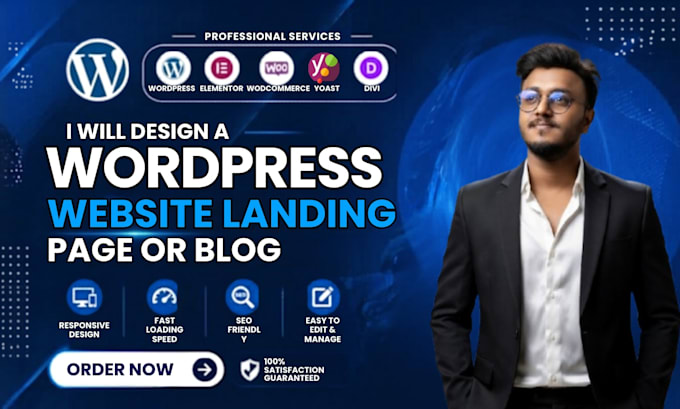 design a wordpress website landing page or blog website