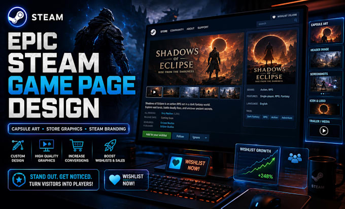 Create epic steam game page design for your video game by Marcus ...