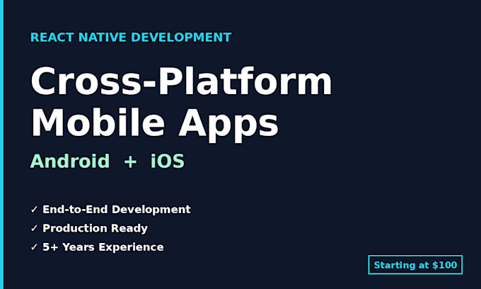 develop react native mobile app for android and ios