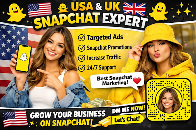 create USA UK snapchat based account for your business