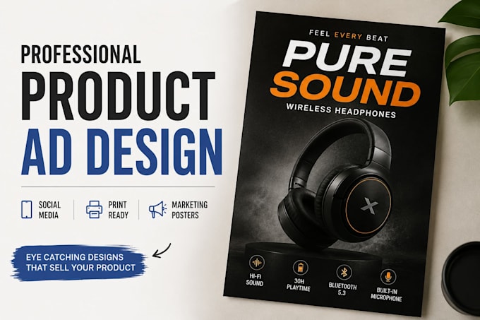design eye catching product advertisement posters