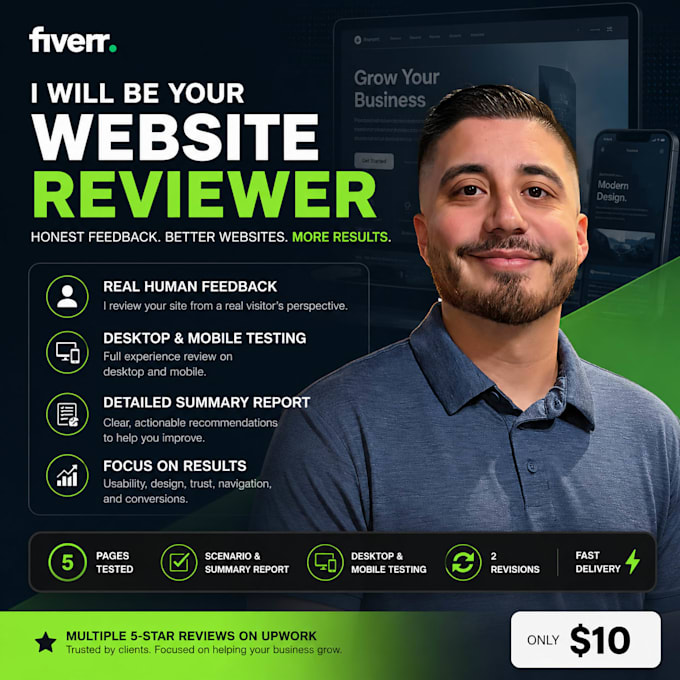 test your website and provide honest user feedback