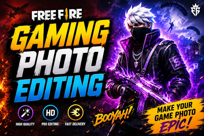 design eye catching free fire thumbnails and photo edits