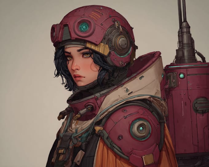 create detailed robot and alien character art