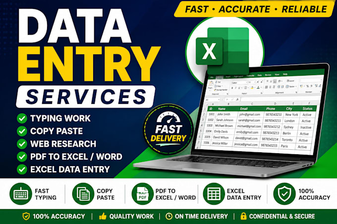 do professional data entry and copy paste work