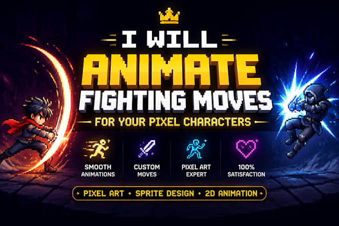 Animate fighting moves for your pixel characters, pixel art, sprite ...