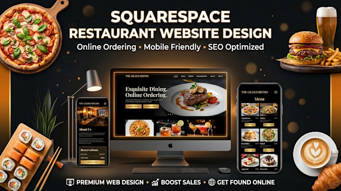 design squarespace restaurant wesbite with online ordering