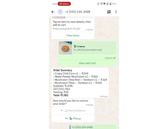build a native ordering app for your business on whatsapp