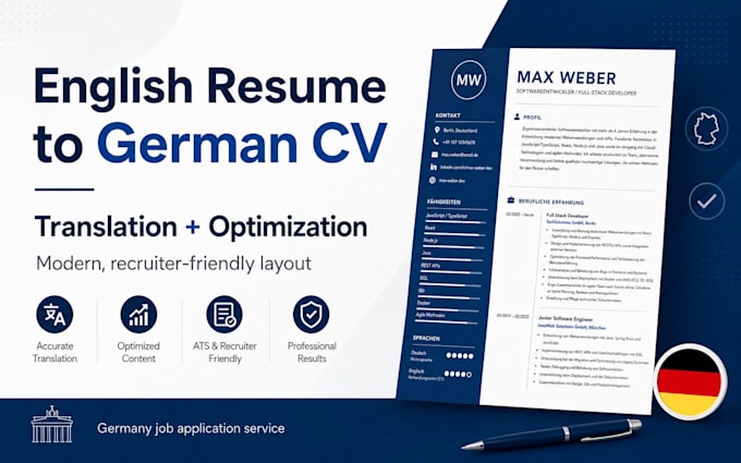 Create a professional german cv from your english resume by ...