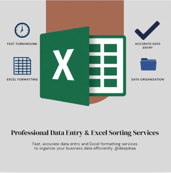 do expert data entry, data sorting and copy past work