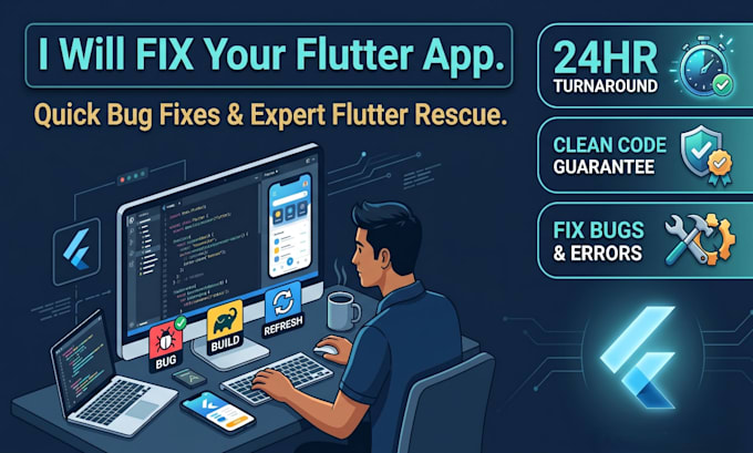 do flutter bug fixing, performance optimization and fix API issues